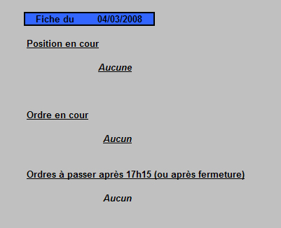 Fiche du 03 Mars 2008
